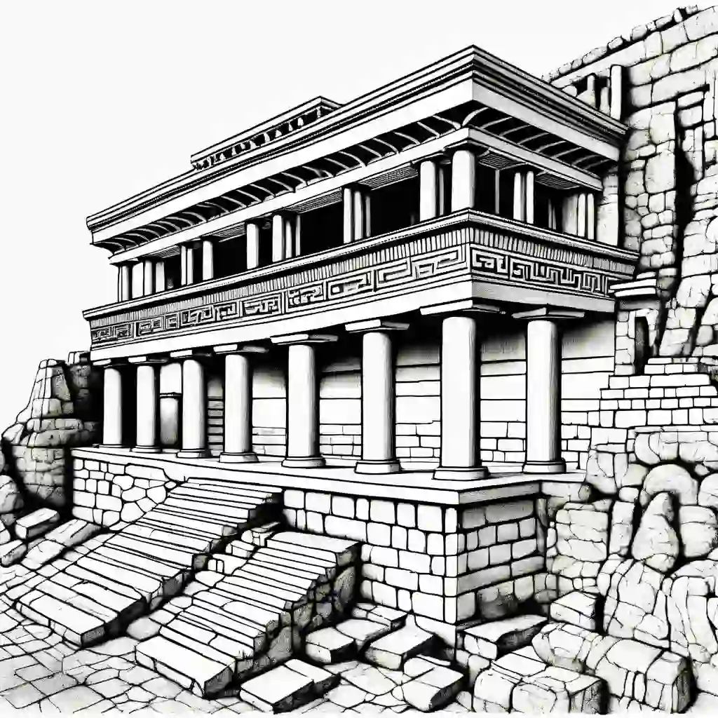 Minoan Palace of Knossos coloring pages